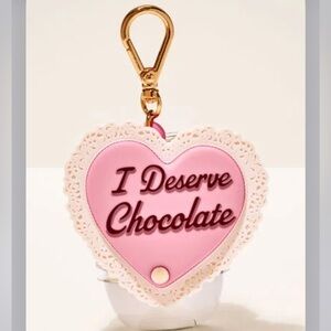 Bath & Body Works Pink Heart Chocolate Box Pocketbac Holder Keychain
